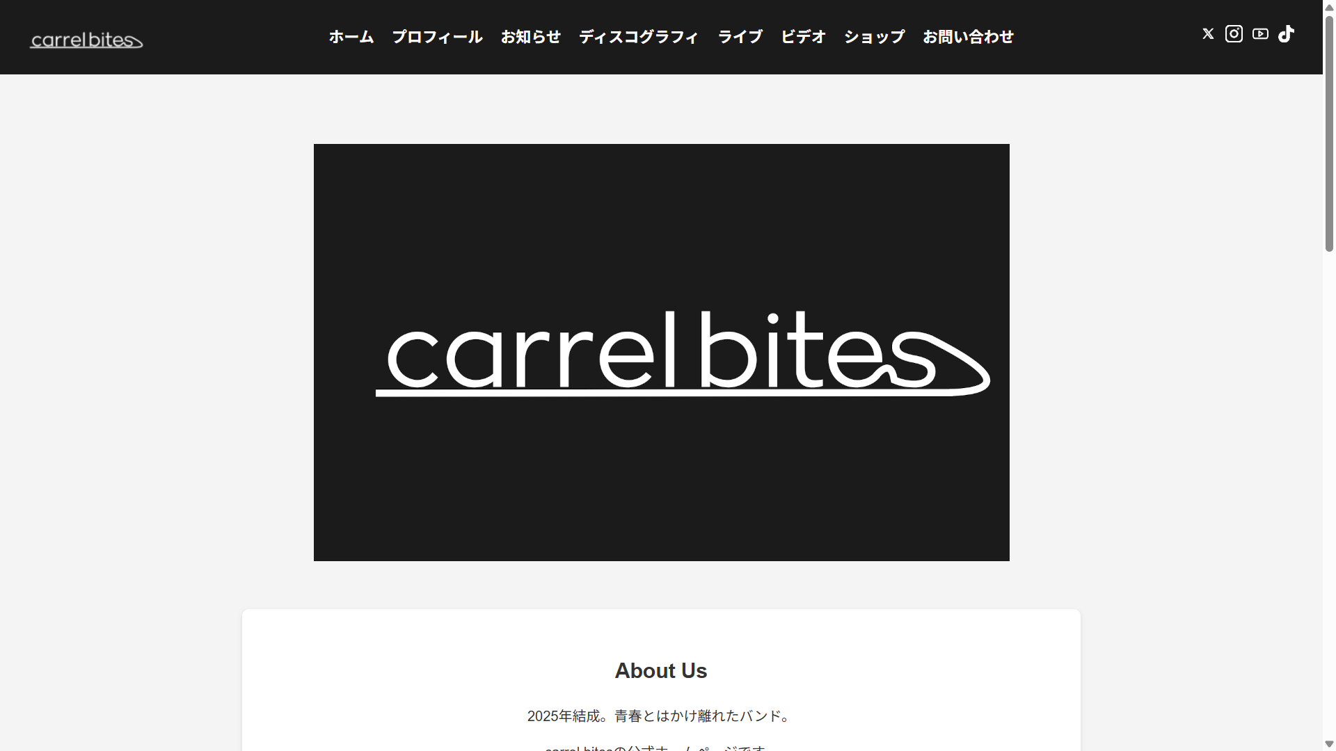 バンドサイトのPC表示
