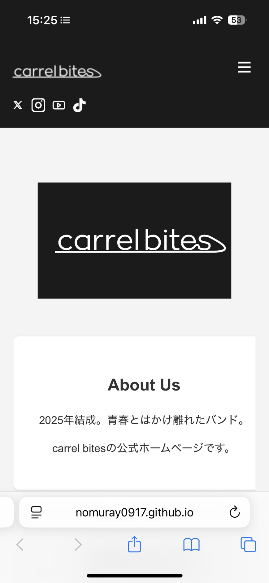 バンドサイトのスマホ表示